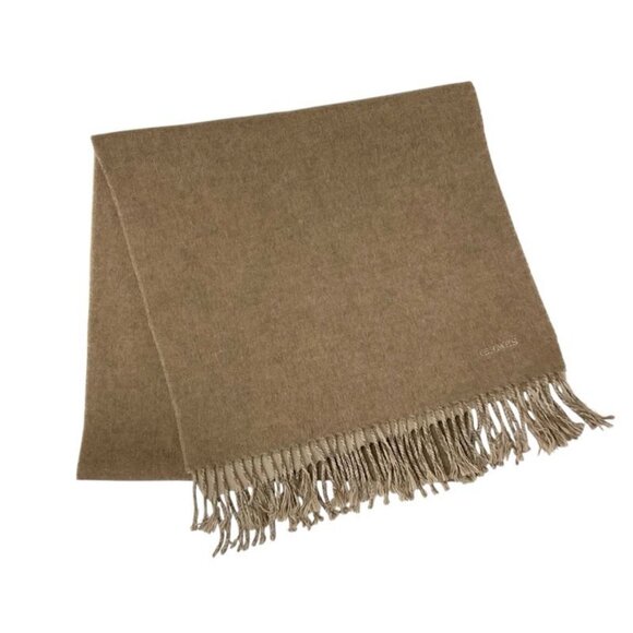 Hermes Recto Verso Cashmere Brown Beige Scarf Shawl Logo